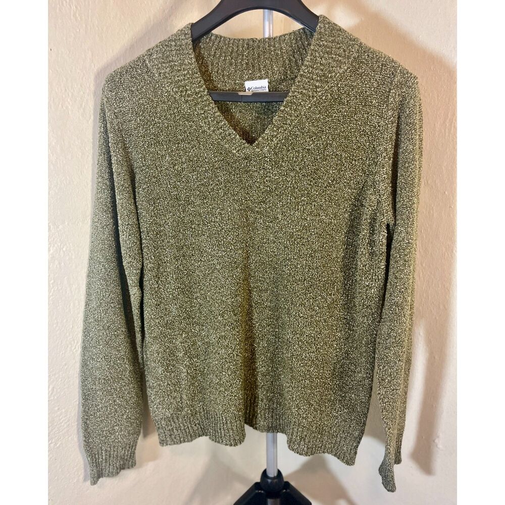 Columbia V-neck olive sweater XL